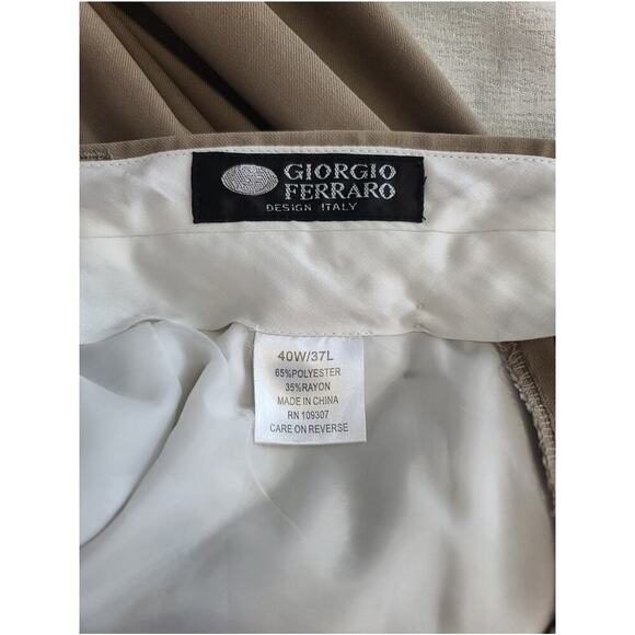Giorgio Ferraro men's dress khaki pleated hemmed pants pants 40x37L inseam 28" - Picture 8 of 9